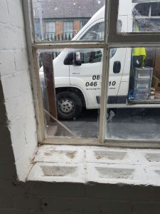 repaired glass window